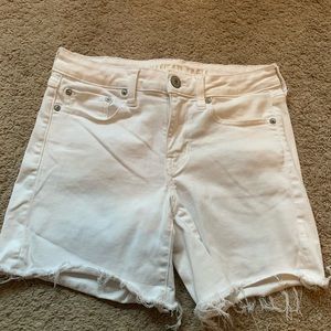 American Eagle white denim shorts